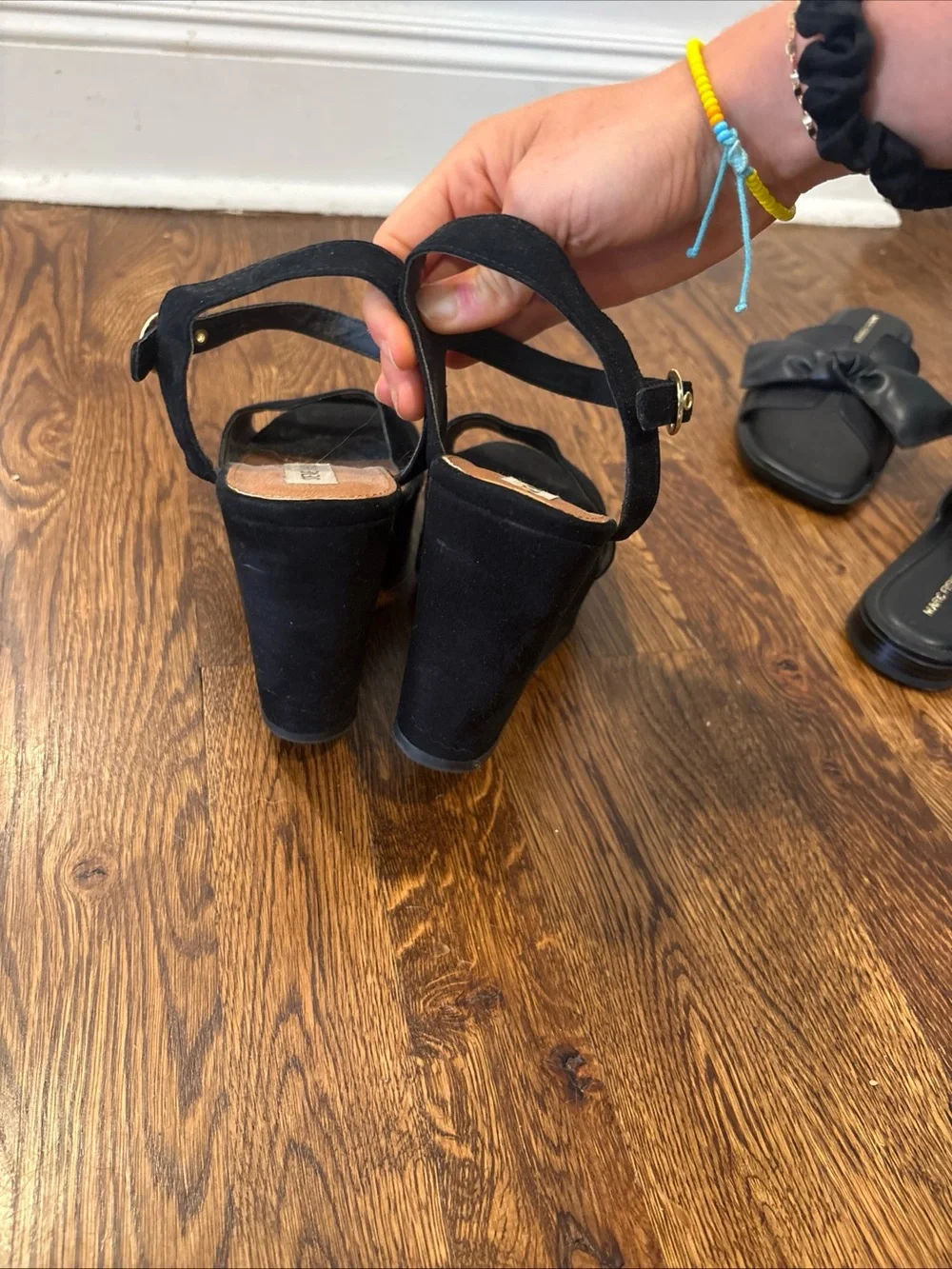 Black Suede Wedge Sandals Steve Madden
